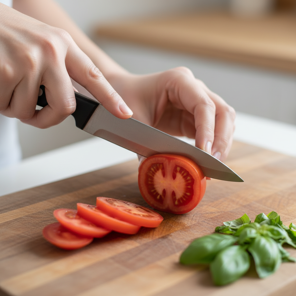 Hands preparing fresh ingredients